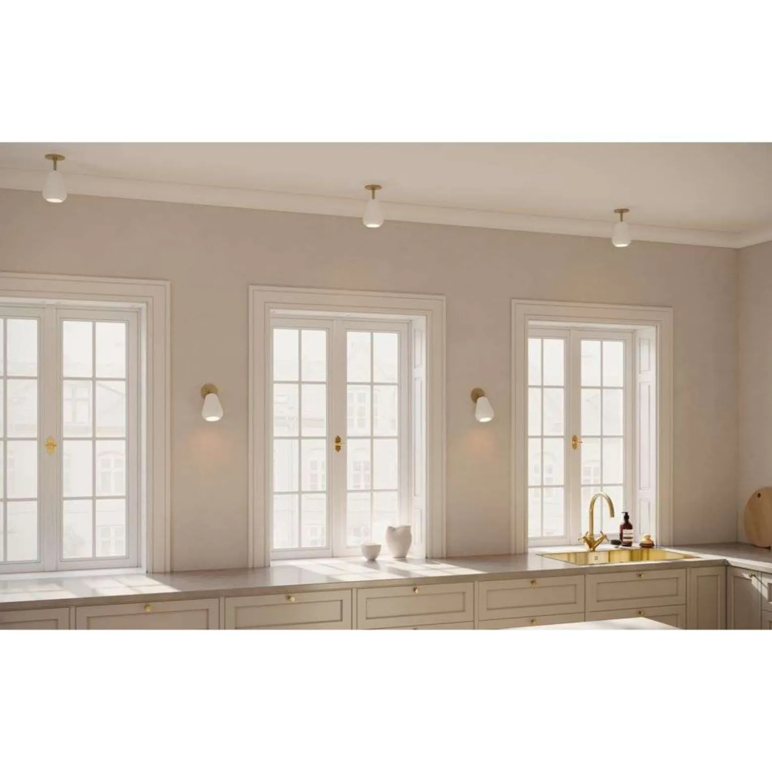 Nuura uppokohdevalo Anoli Spot Recessed, Ø 10 cm, valkoinen/kulta