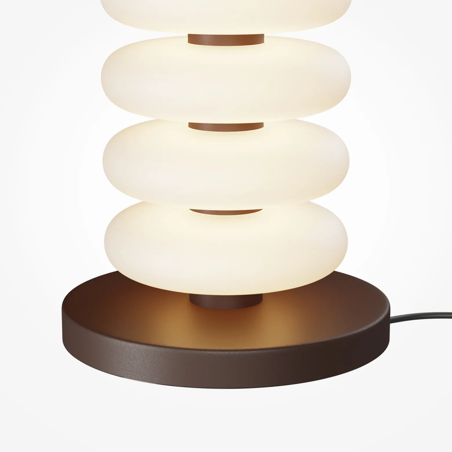 Nuvem-LED-pöytävalaisin, ruskea, opaali, korkeus 55 cm, himmennin