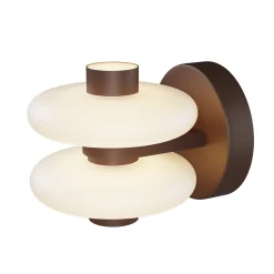 Nuvem-LED-seinävalaisin, ruskea, opaali, korkeus 15 cm, himmennettävä