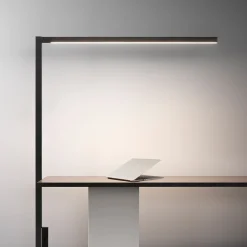 OLEV LED-lattiavalo Crane, 3 000 K, musta, metalli, himmennettävä