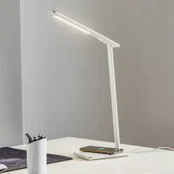 Orbit-LED-työpöytälamppu, induktio, hopea