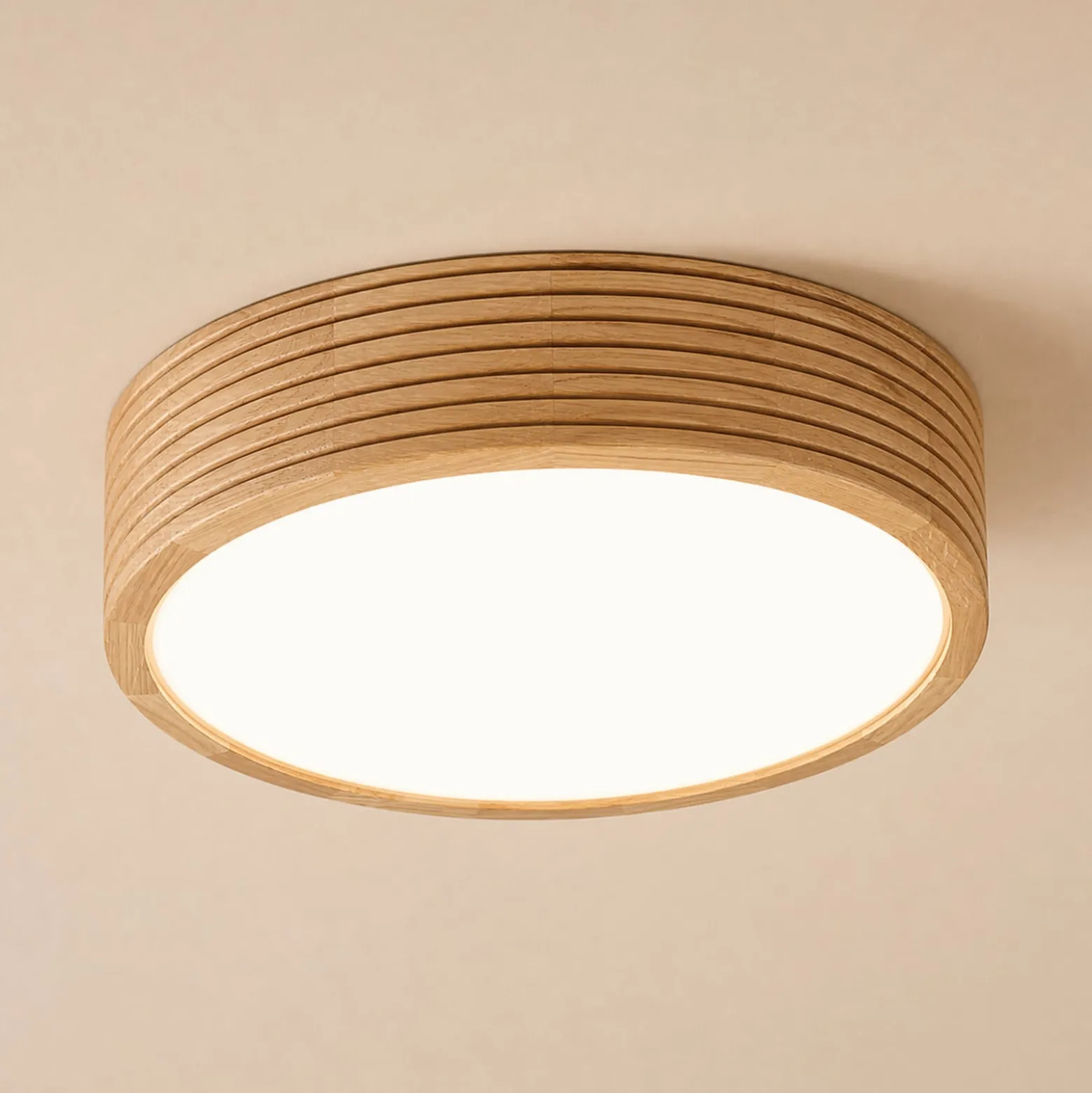 Oro-kattovalaisin, tammipuu/lasi, Ø 38 cm, E27