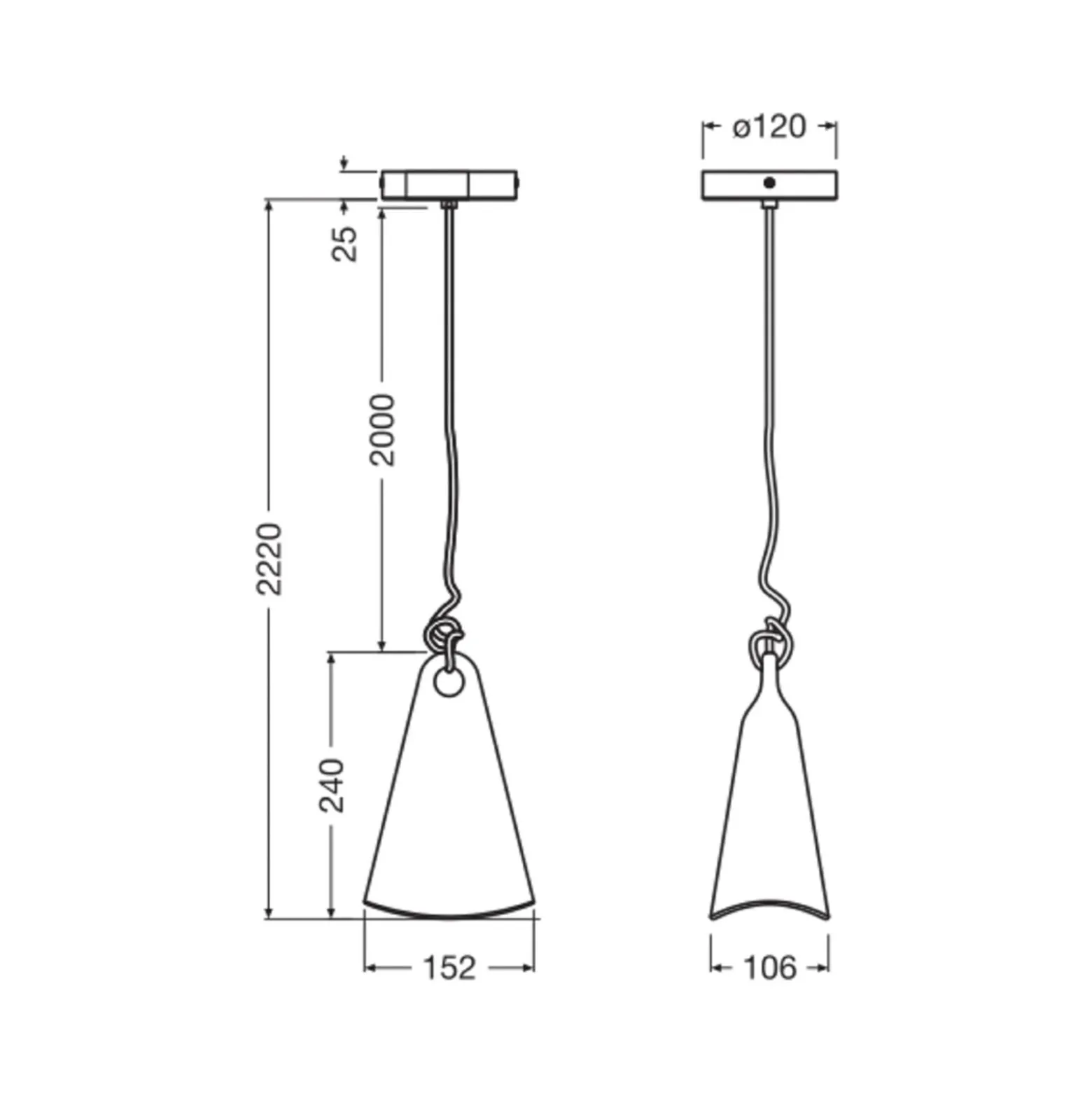 OSRAM Decor Bell -riippuvalaisin, kierrätetty muovi, E27,