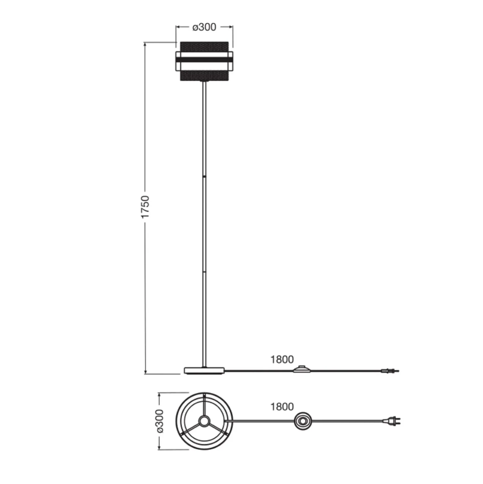 OSRAM Decor Hornet -maavalaisin, musta/kultainen, E27, korkeus 175 cm