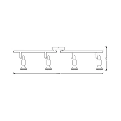 OSRAM kattokohdevalo, hopea, metalli 4-lamppuinen GU10-LED 2700 K