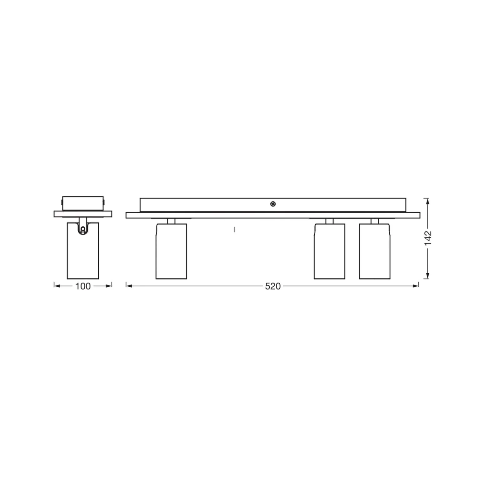 OSRAM kattospotti MERCURY, valkoinen, 3 spotti GU10-LED 927 himmennettävä