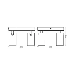 OSRAM kattospotti OCTAGON PLATE, valkoinen, 4-lamppuinen, GU10-LED, 927