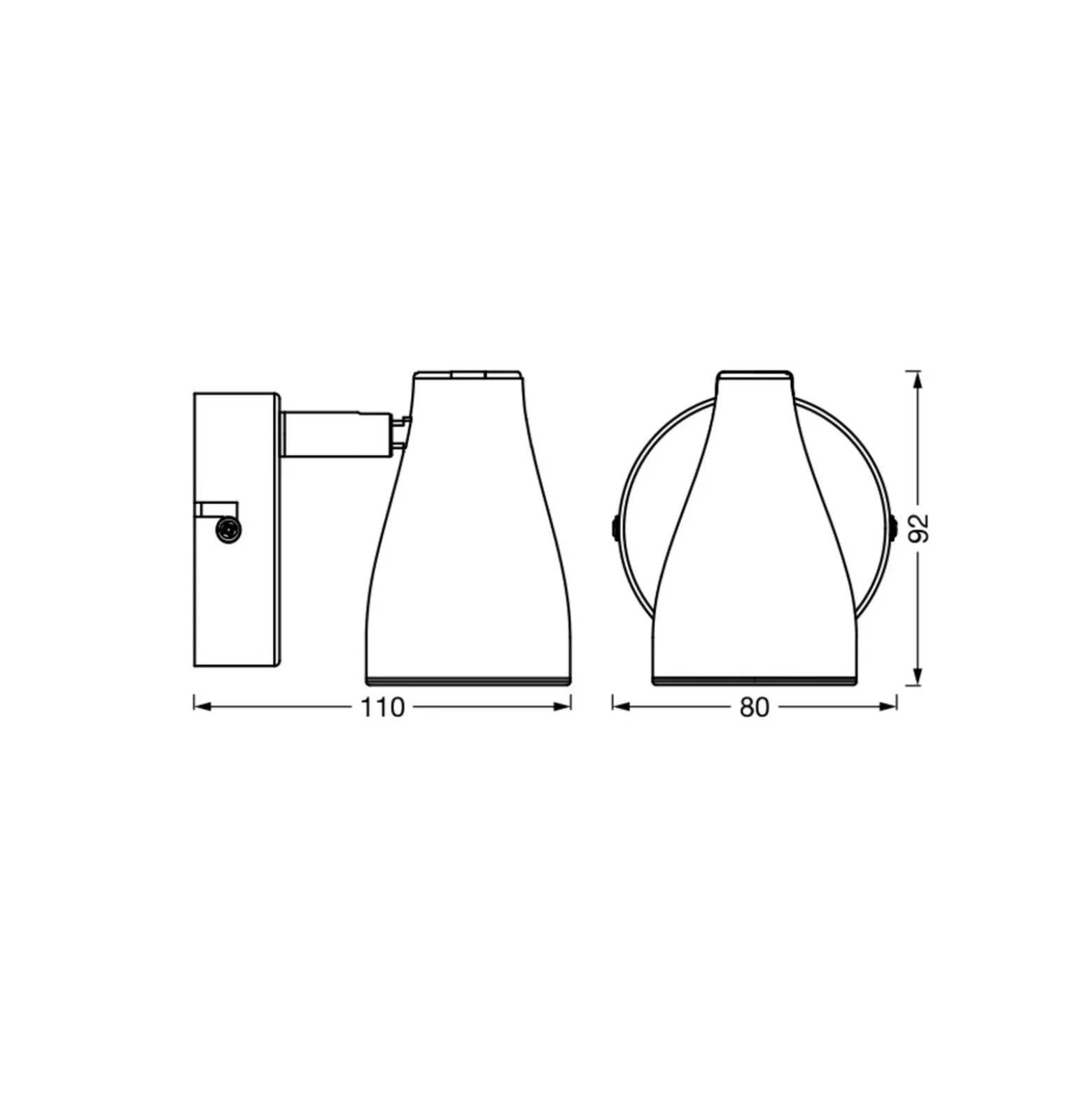 OSRAM kattospottivalaisin PEAR, harmaa, 1-lamppuinen, GU10-LED 2700 K