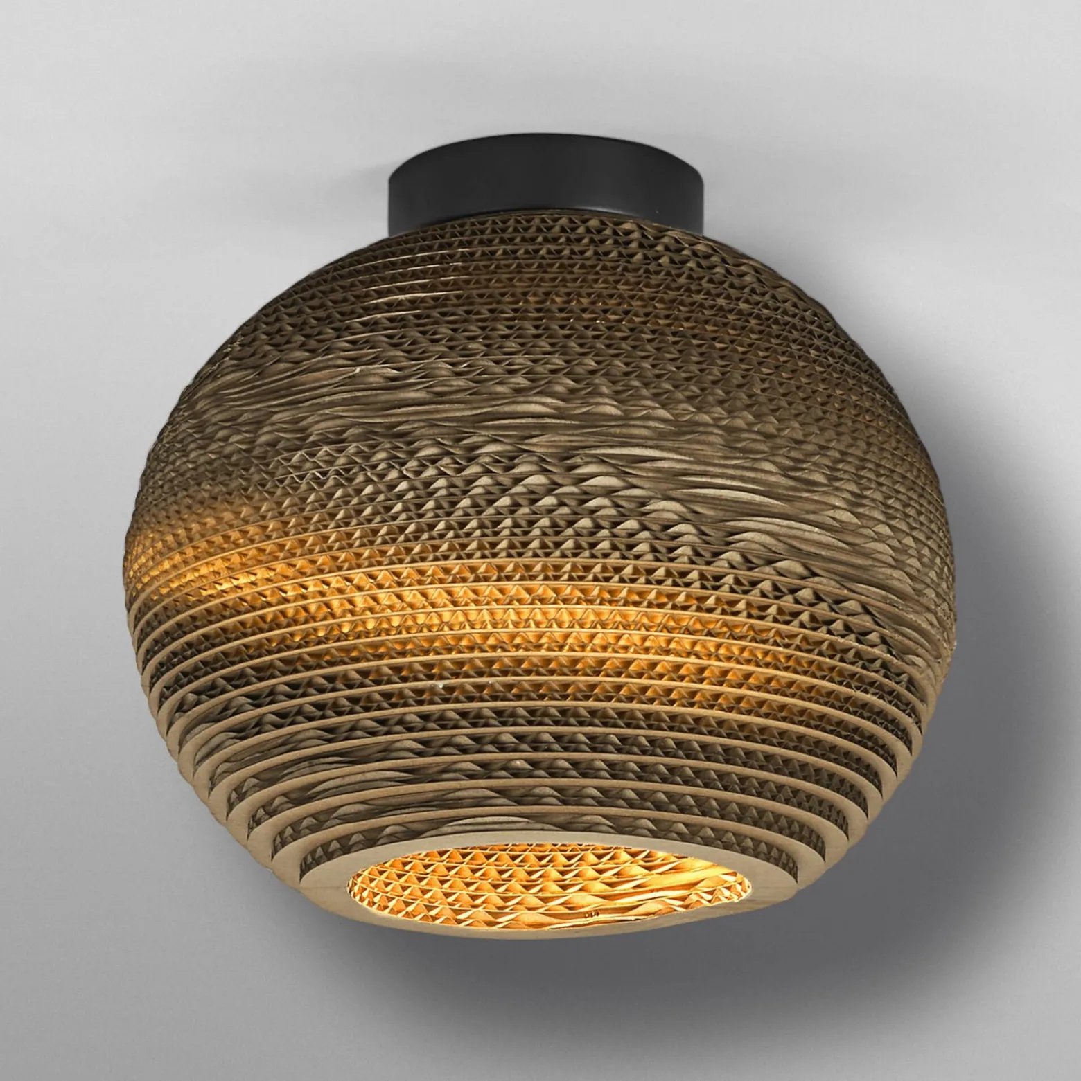 OSRAM kattovalaisin BALL, ruskea, Ø 26 cm, aaltopahvi, E27