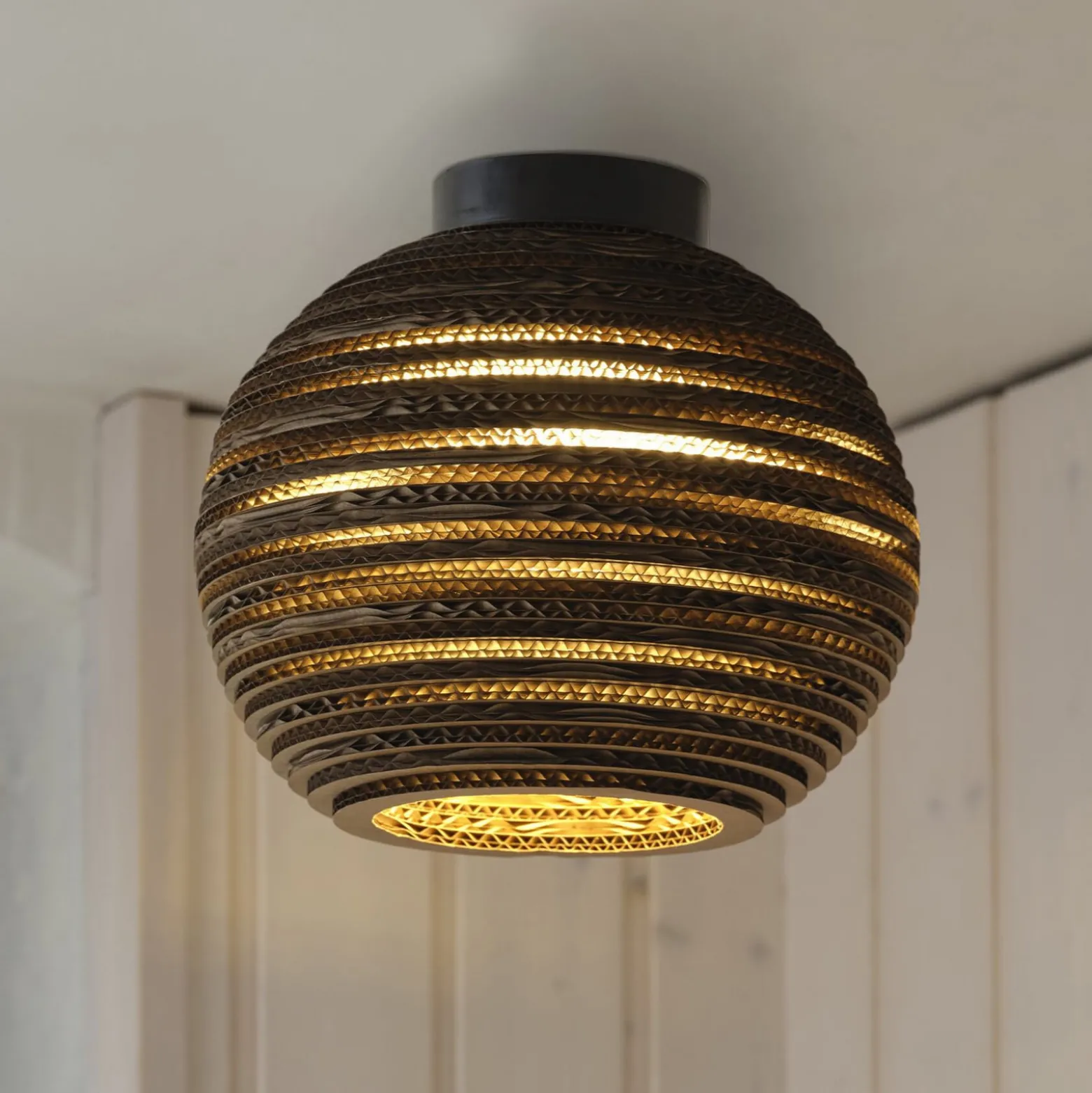 OSRAM kattovalaisin BALL, ruskea, Ø 26 cm, aaltopahvi, E27