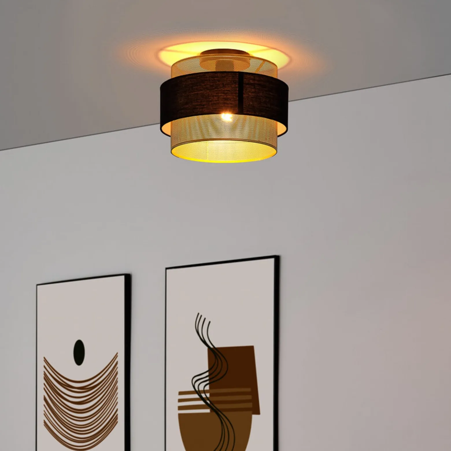 OSRAM kattovalaisin Decor Hornet, 1-lamppuinen, musta/kultainen