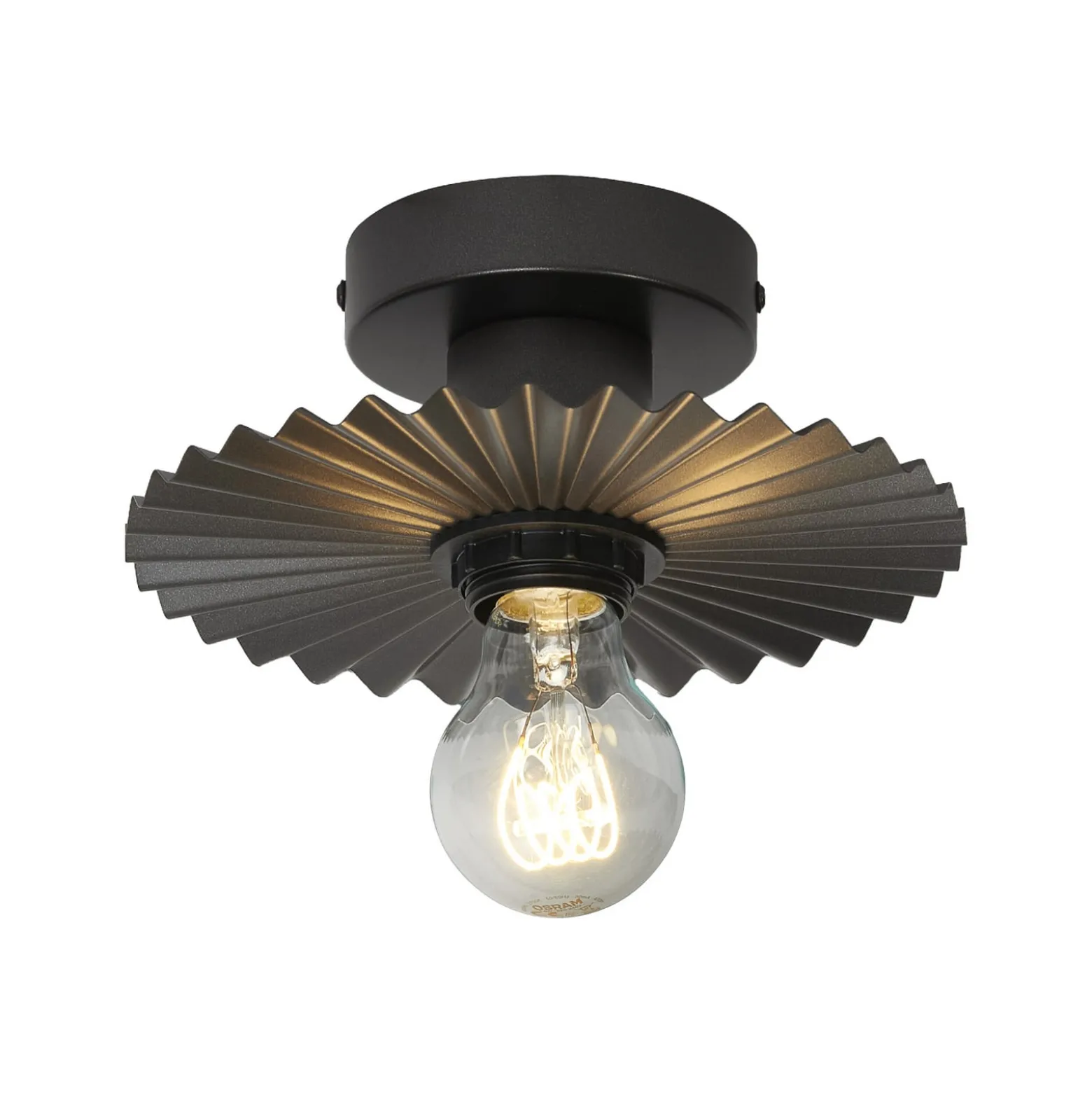 OSRAM kattovalaisin Decor Plissee, harmaa, teräs, E27