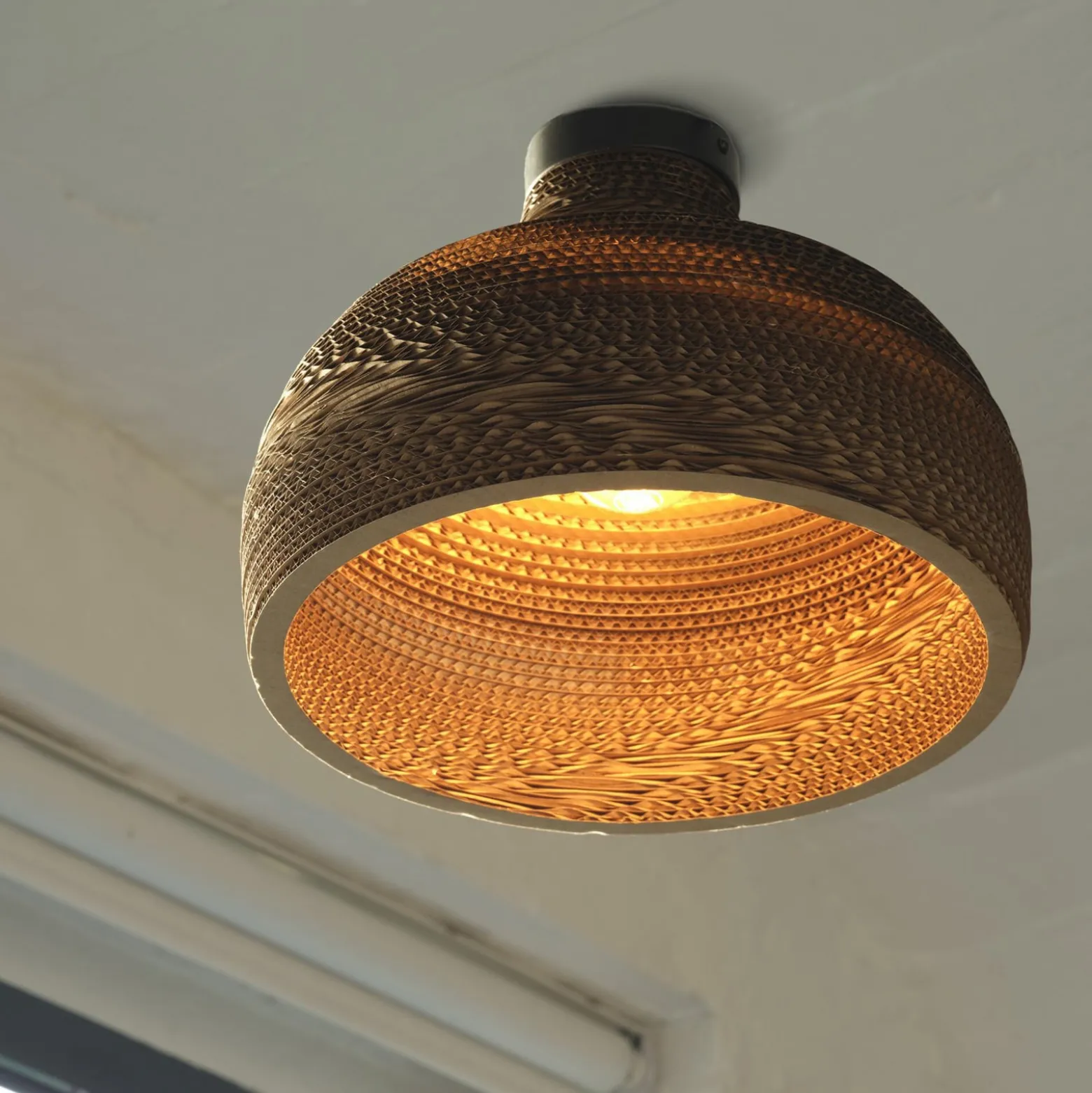 OSRAM kattovalaisin HAT, ruskea, Ø 36 cm, aaltopahvi, E27