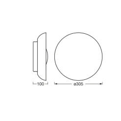 OSRAM kattovalaisin ORBIS Milan, valkoinen, Ø 31 cm, metalli/lasi