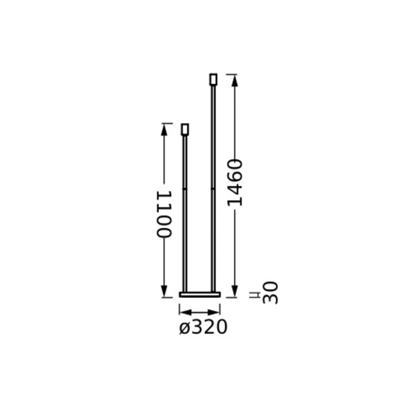 OSRAM lattiavalaisin DECOR STICK, beige, korkeus 146 cm, 2 x E27