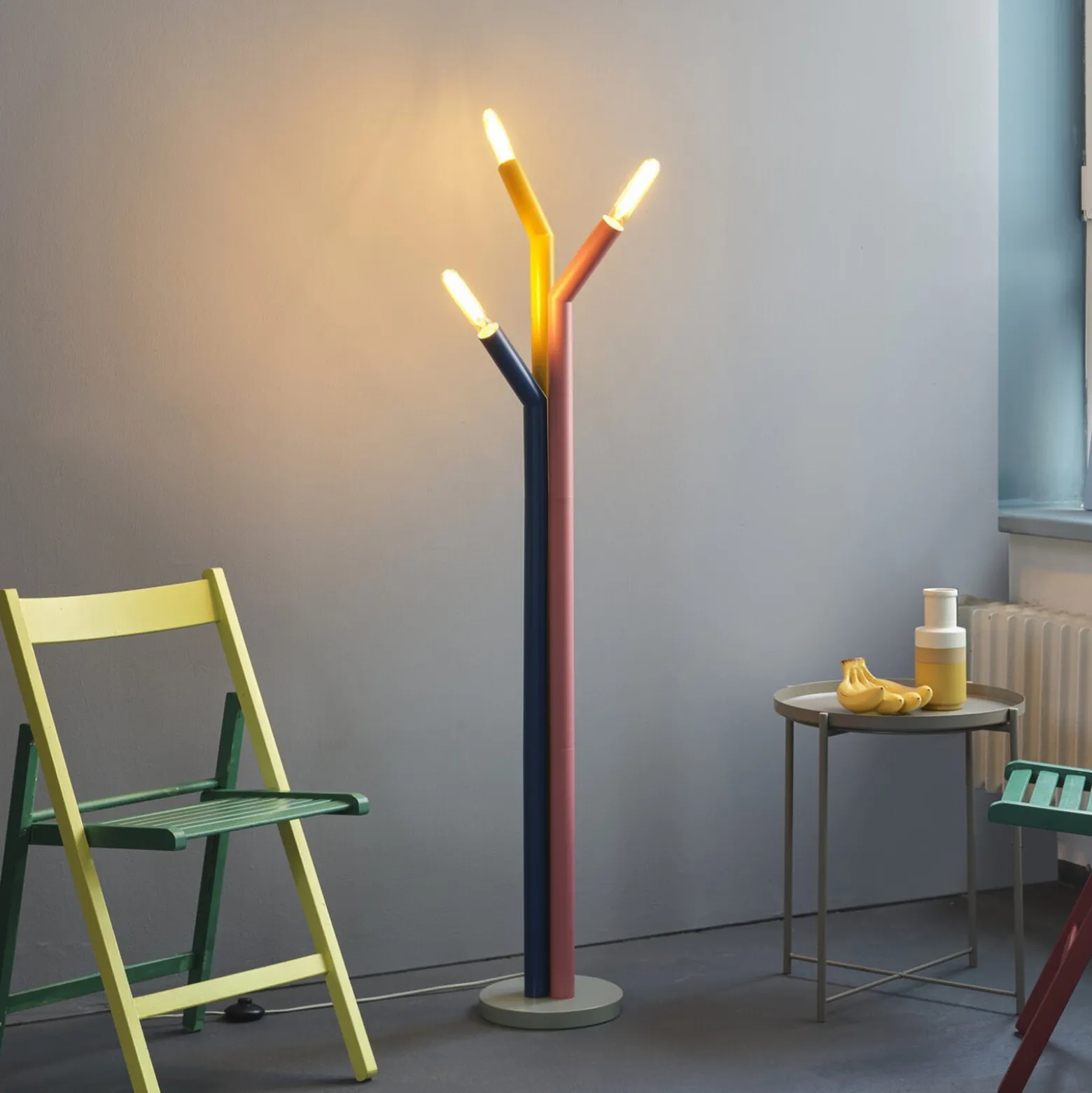 OSRAM lattiavalaisin Decor Straw, 3-lamppuinen, värikäs, teräs, E27