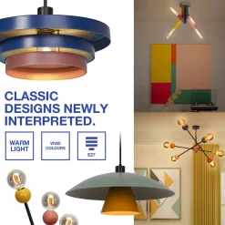 OSRAM lattiavalaisin Decor Straw, 3-lamppuinen, värikäs, teräs, E27