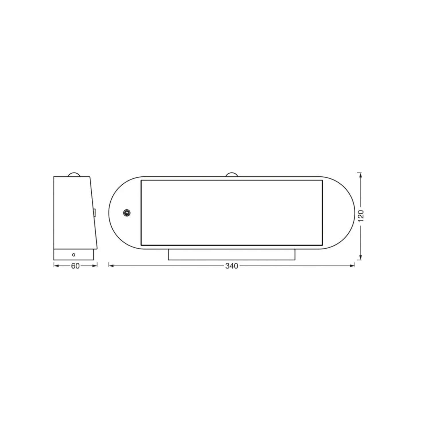 OSRAM LED-anturiseinävalaisin ENDURA STYLE SOLAR OVAL 34 cm 830