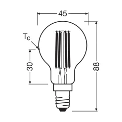 OSRAM LED-hehkulanka E14 2.2W 2700K 470lm 2-pack 2-pack