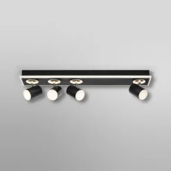 OSRAM LED-kattokohdevalo MARS CLICK-SELECT, 4 spotti, musta