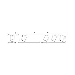 OSRAM LED-kattokohdevalo MARS CLICK-SELECT, 4 spotti, musta