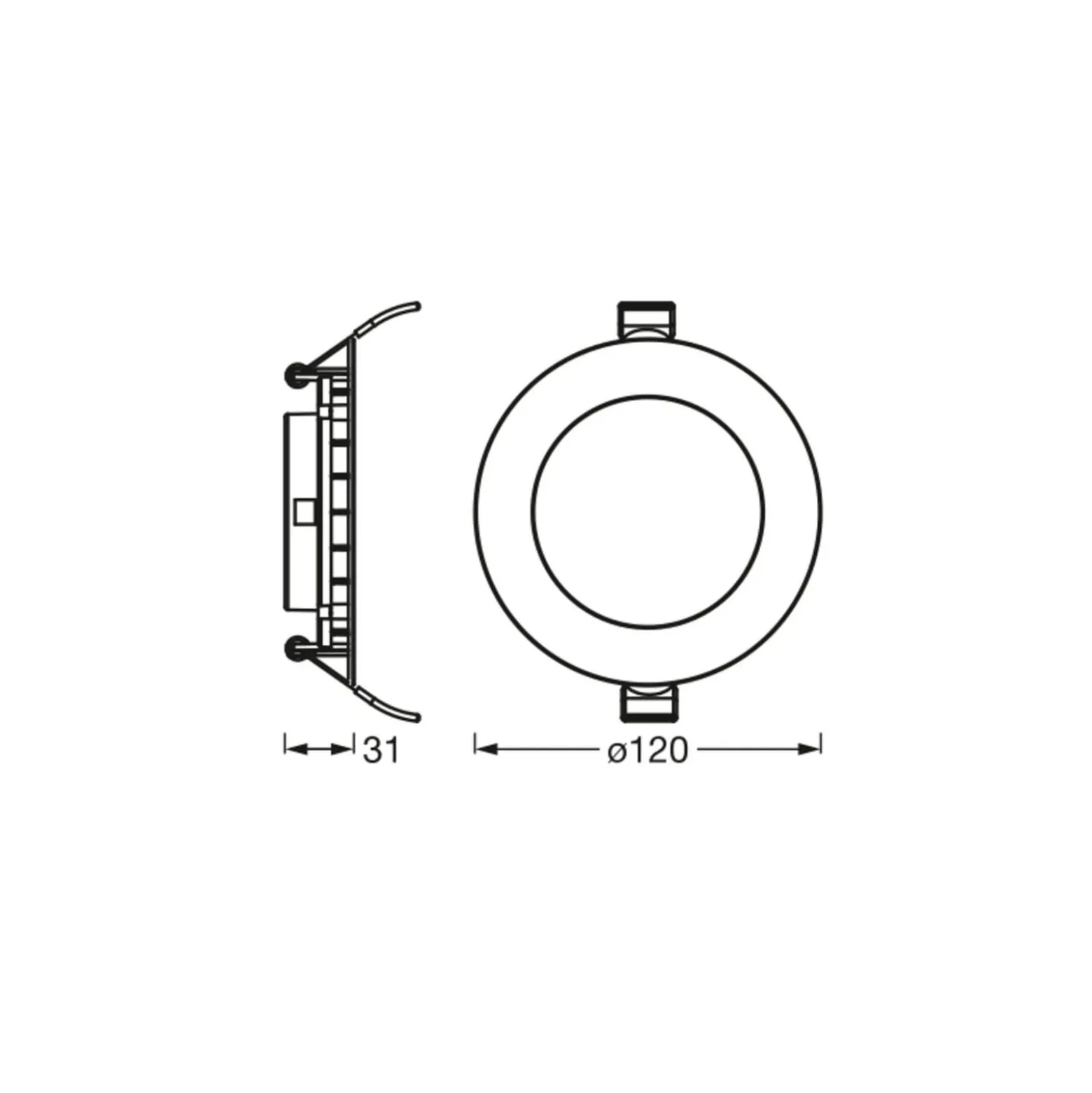 OSRAM LED-kattouppovalaisin SLIM, Ø 12 cm, 6 500 K, valkoinen