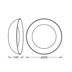 OSRAM LED-kattovalaisin ORBIS ALVA, musta/puukoriste, Ø 51 cm