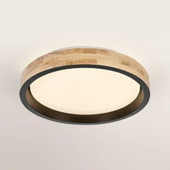 OSRAM LED-kattovalaisin ORBIS MARIANO puu/musta Ø 41 cm himmennettävä