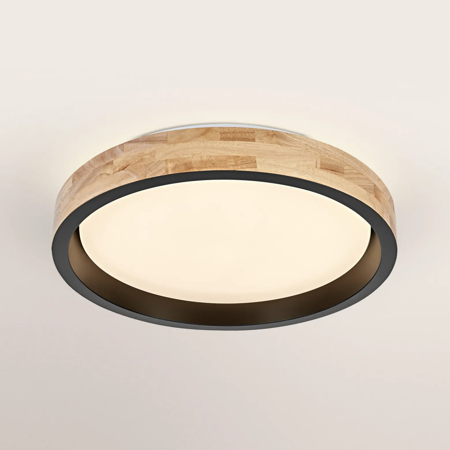 OSRAM LED-kattovalaisin ORBIS MARIANO puu/musta Ø 41 cm himmennettävä