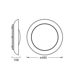 OSRAM LED-kattovalaisin ORBIS PLATE, ruusunkultainen, Ø 48 cm, clickdim