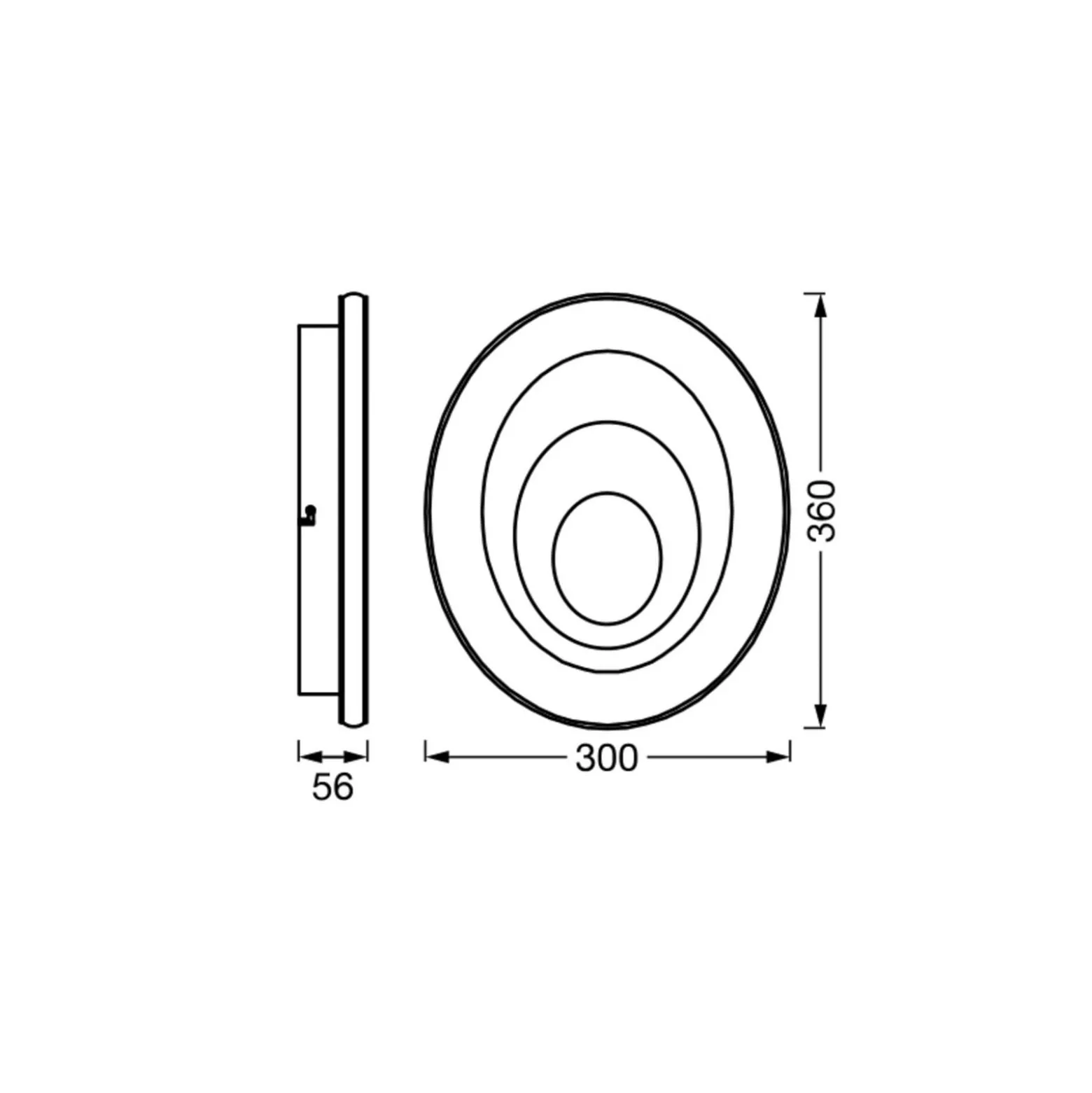OSRAM LED-kattovalaisin ORBIS SPIRAL OVAL, Ø 36 cm valkoinen 27 W