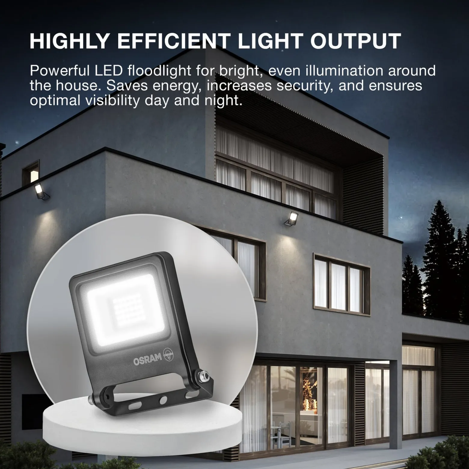OSRAM LED-kohdevalaisin ulos ENDURA FLOOD, valkoinen 30 W 3 000 K IP65