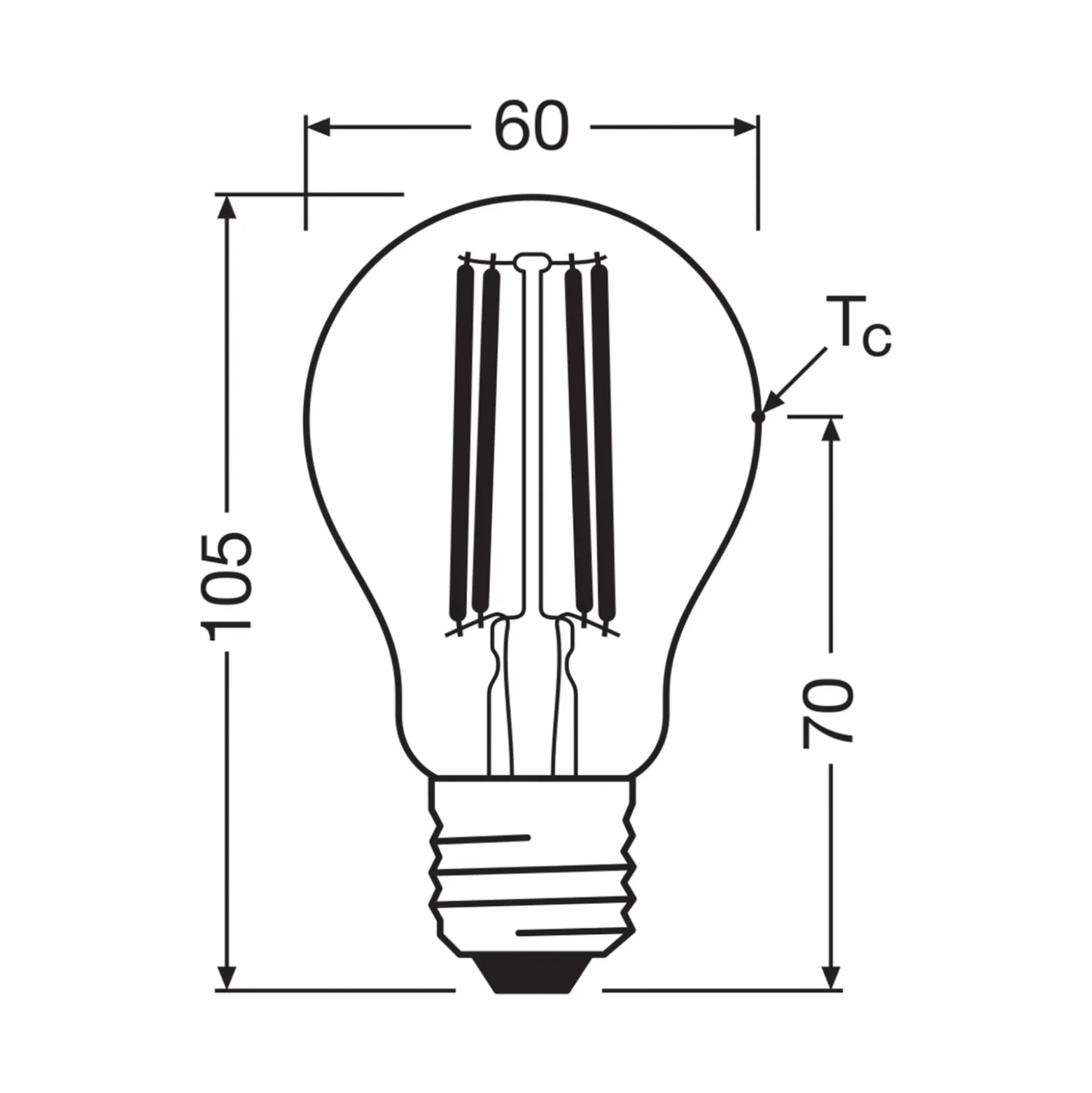 OSRAM LED-lamppu E27 3.8W hehkulanka 4,000K 806lm 2-pack 2-pack