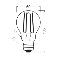 OSRAM LED-lamppu hehkulamppu E27 3.8W 827 EEK A 3-pakkaus