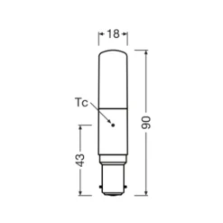 OSRAM LED-lamppu Special T, B15d, 8 W, 2700 K, himmeä.