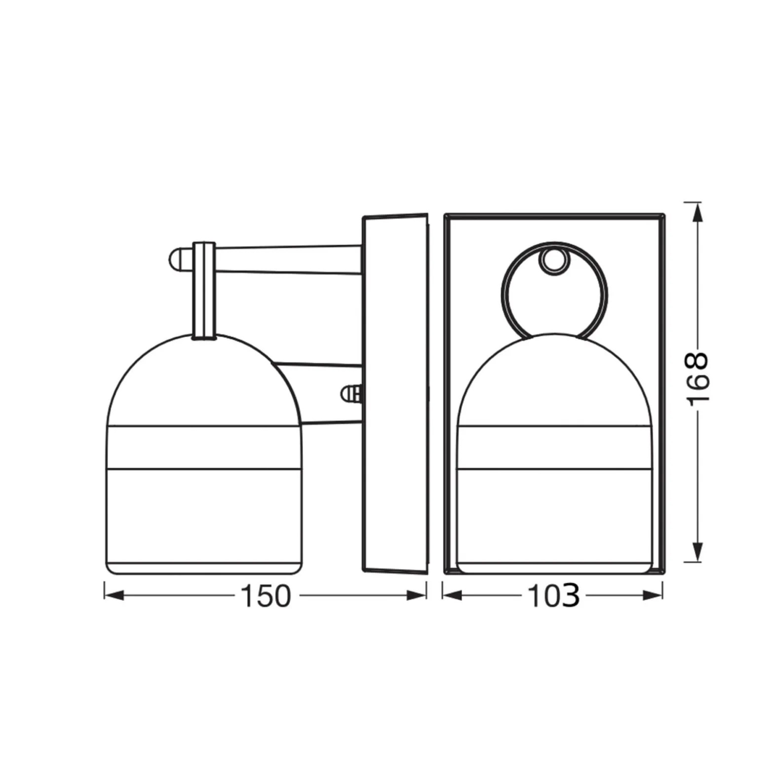 OSRAM LED-ulkoseinälamppu ENDURA CLASSIC COWBELL, harmaa, IP65