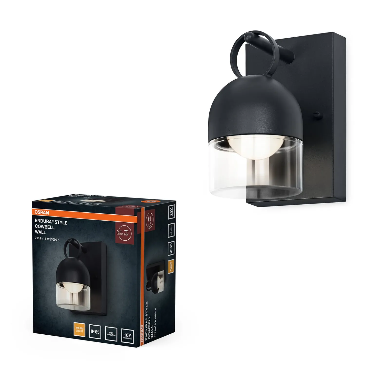OSRAM LED-ulkoseinälamppu ENDURA CLASSIC COWBELL, harmaa, IP65