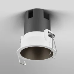 OSRAM LED-upotettava spotti TWIST, valkoinen/musta, 840, Ø 7 cm metalli