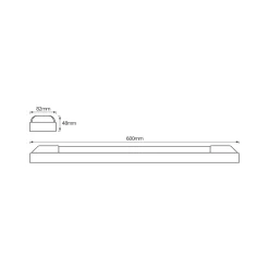 OSRAM LED-valolista POWER BATTEN, 4 000 K, 60 cm, 2-lamppuinen.