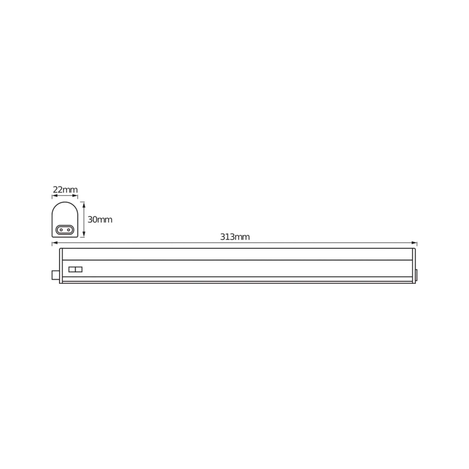 OSRAM LED-valolista SWITCH BATTEN, 31 cm, 4 000 K, valkoinen