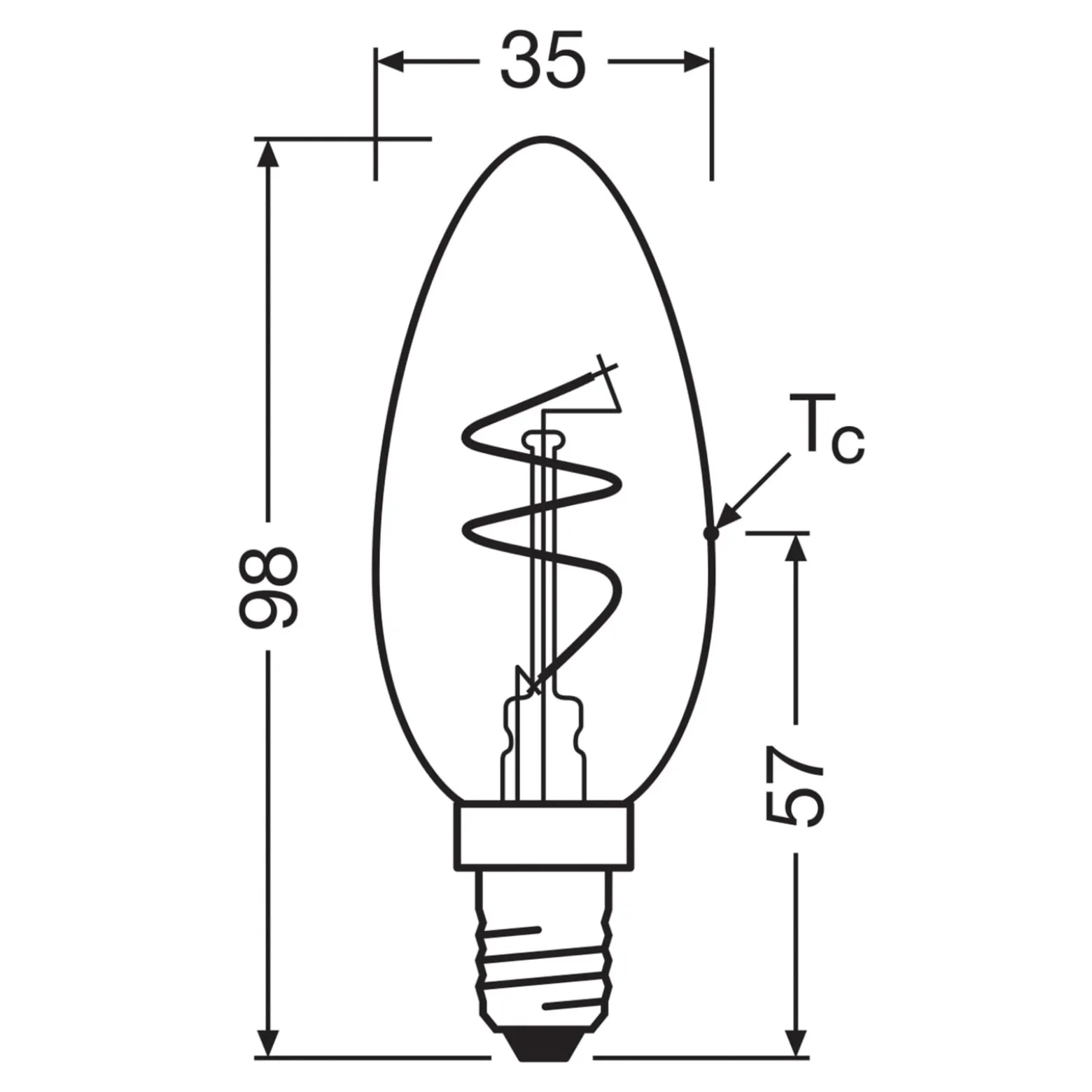OSRAM LED Vintage B28 E14 3,5W 922 Spiral Filament kultainen himmeä