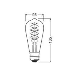 OSRAM LED Vintage 1906 Edison, kultainen, E27, 4,8 W, 822, dim.