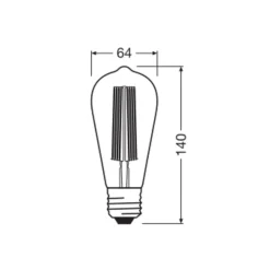 OSRAM LED Vintage 1906 Edison, kultainen, E27, 5,8 W, 822, dim.