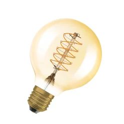 OSRAM LED Vintage 1906, G80, E27, 7 W, kultainen, 2200 K, himmeä.