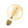OSRAM LED Vintage 1906, G80, E27, 4,8 W, kultainen, 2200 K, himmeä.