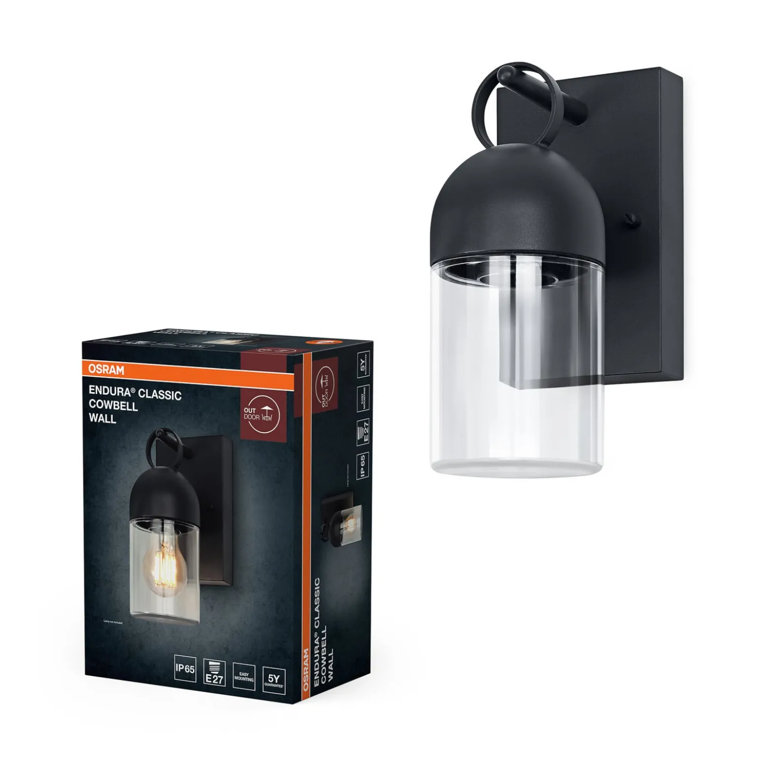 OSRAM:n ulkoseinälamppu ENDURA CLASSIC COWBELL, tummanharmaa, IP65