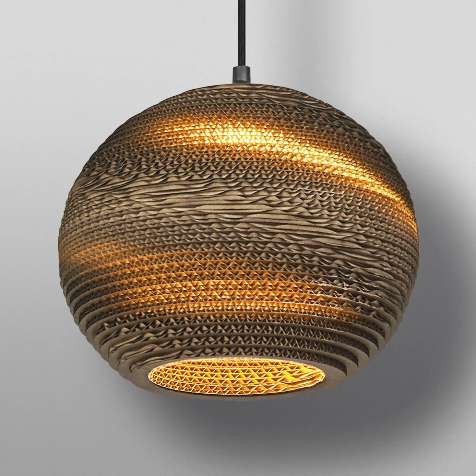 OSRAM riippuvalaisin BALL, ruskea, Ø 26 cm, aaltopahvi, E27