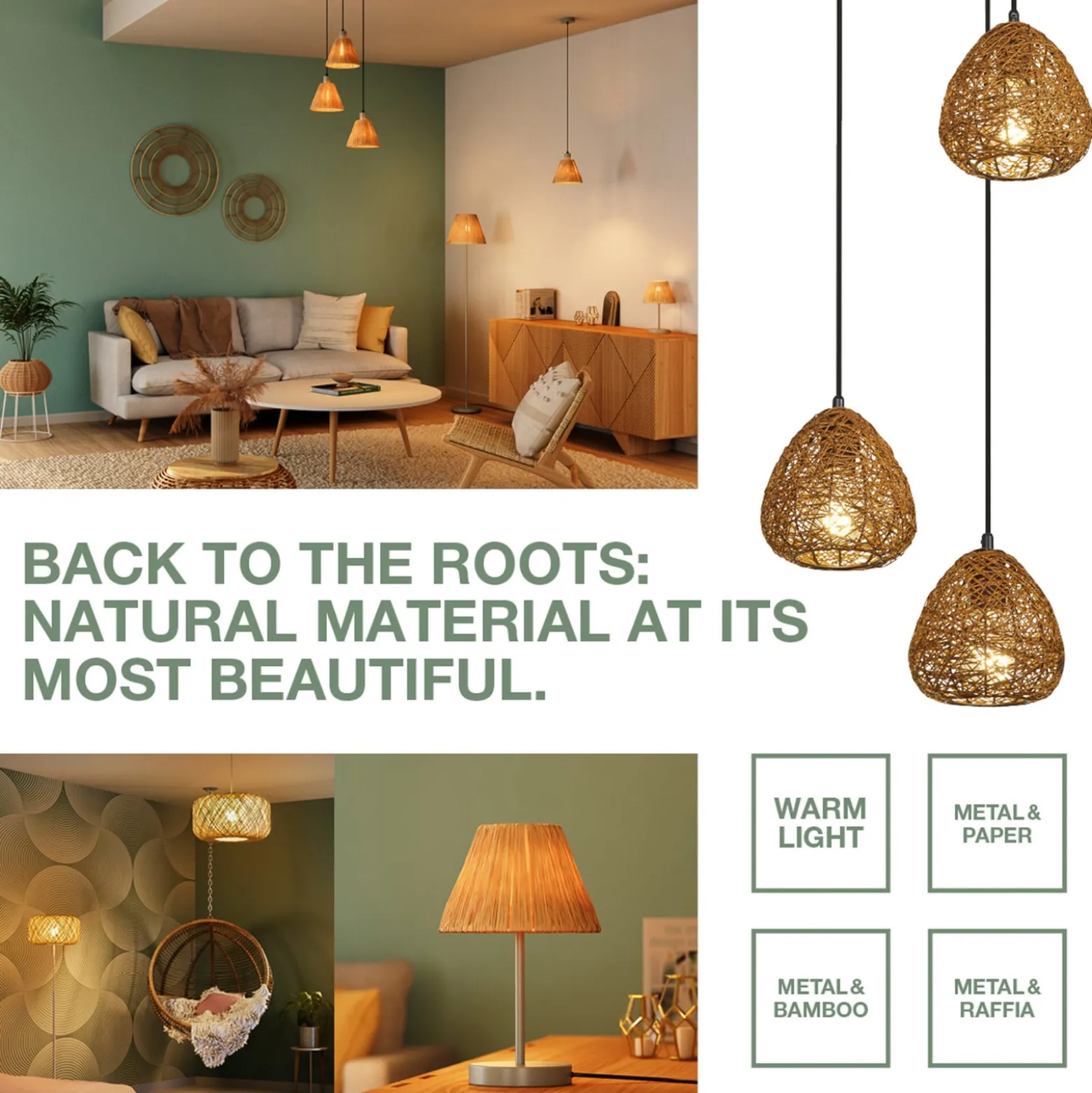 OSRAM riippuvalaisin Decor Paper Drop, 1-lamppuinen, beige, E27