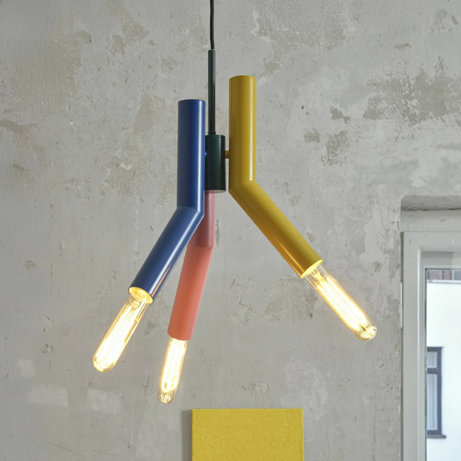 OSRAM riippuvalaisin Decor Straw, 3-lamppuinen, teräs, värikäs, E27