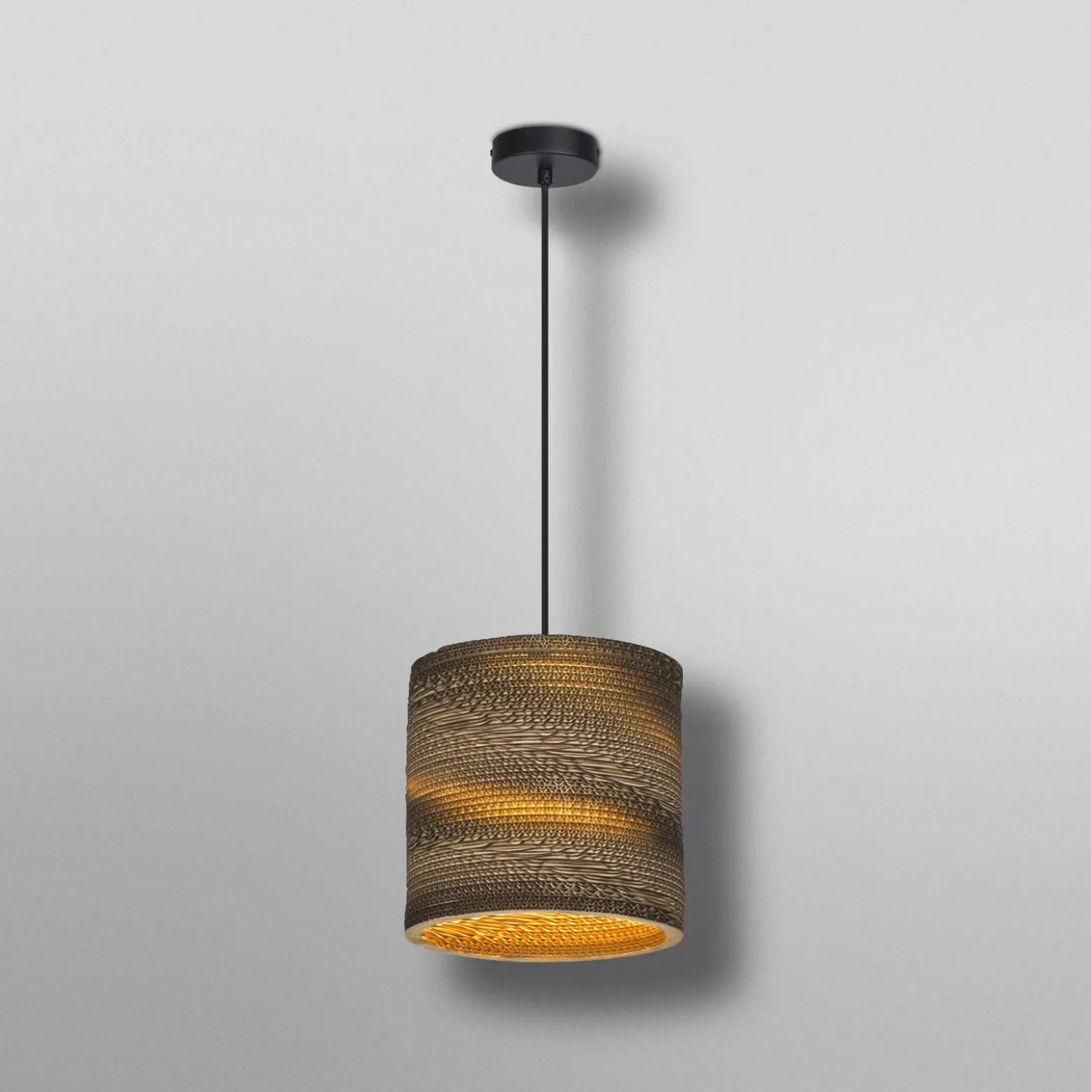 OSRAM riippuvalo CYLINDER, 1-lamppuinen, ruskea, Ø 25 cm, aaltopahvi